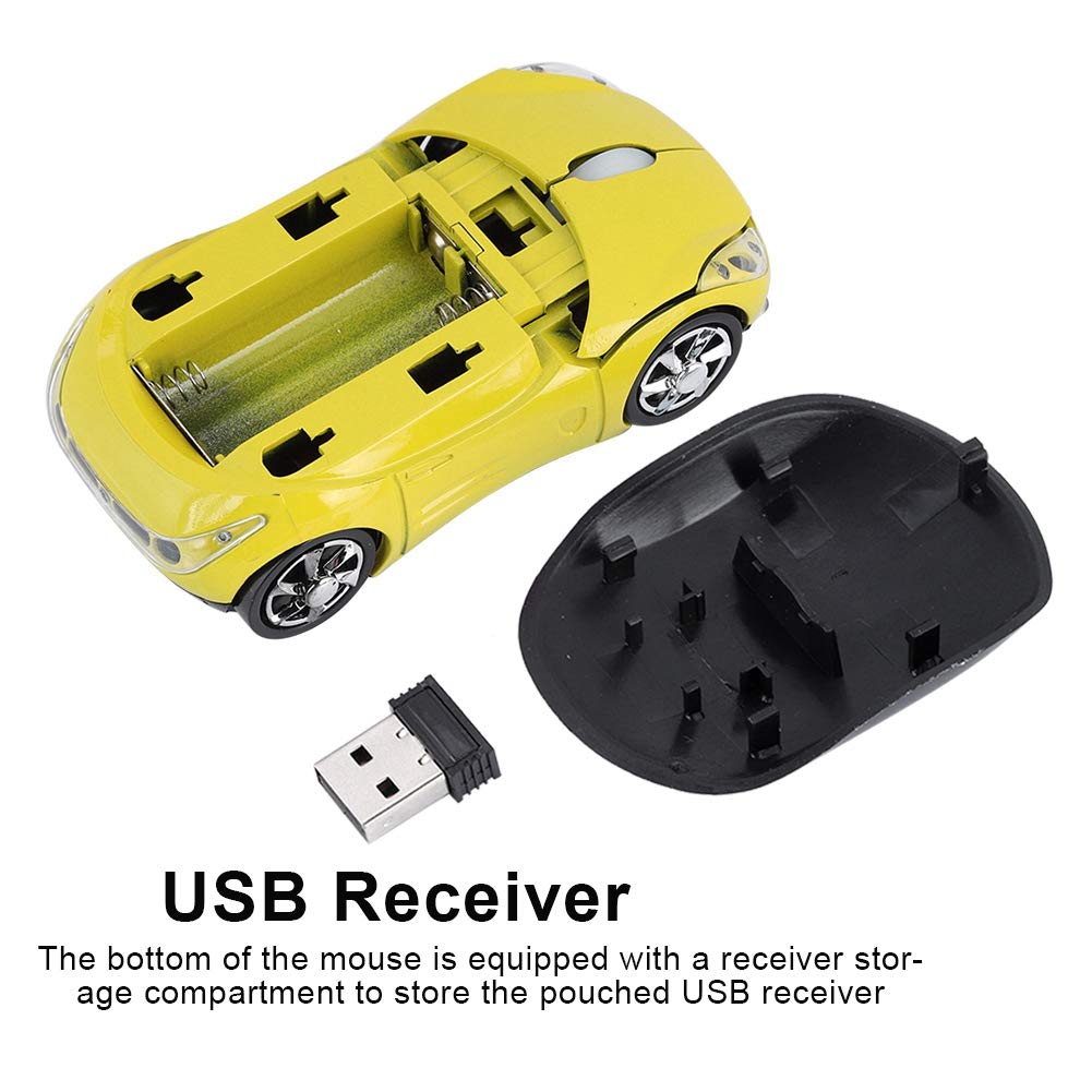 Annadue 2.4G Wireless Mouse for Kids - 1600DPI Optical Gaming Mouse with USB Receiver for Mac & Windows (Yellow) | Perfect for Tablet PC, Online Learning & Home Office