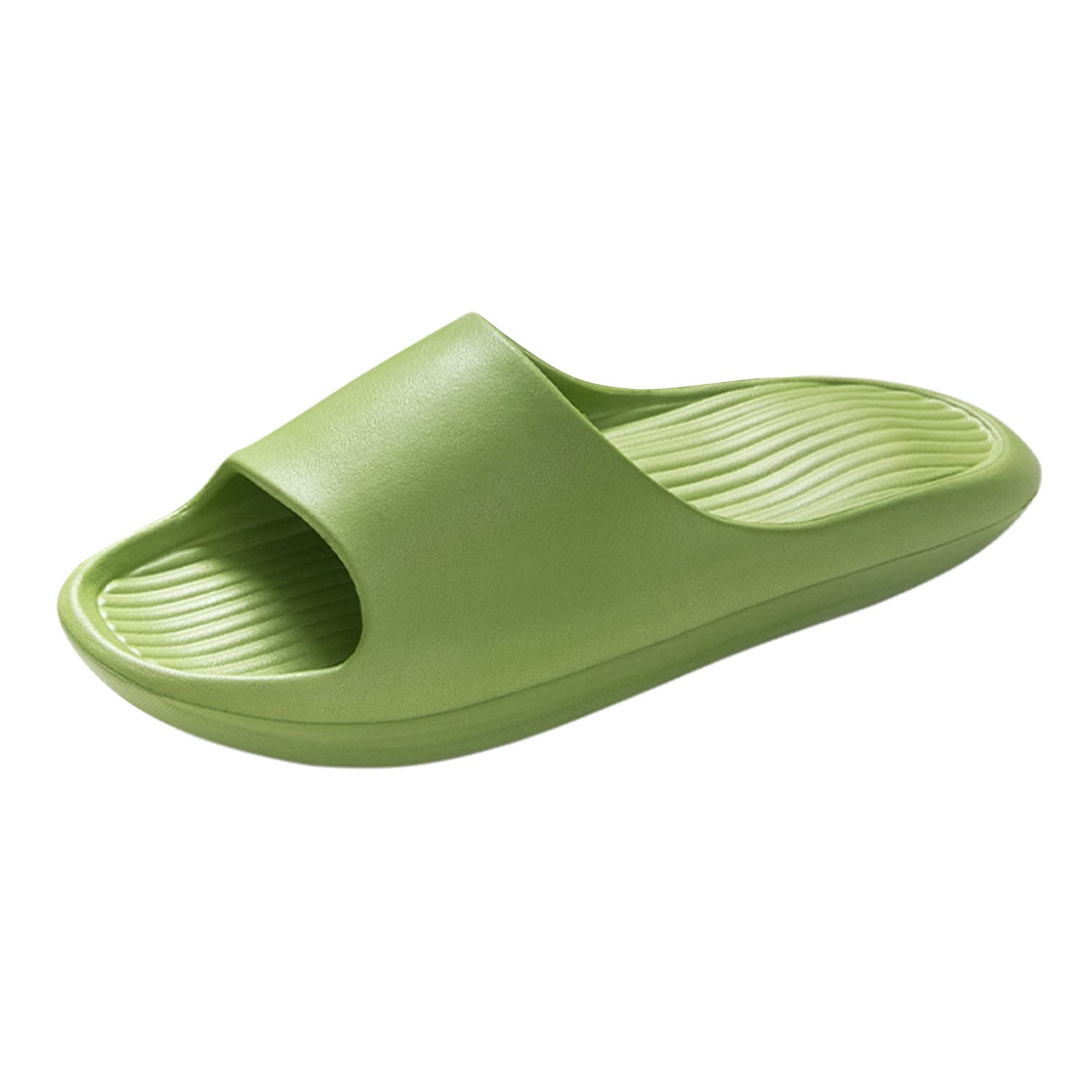 Women's Memory Foam Bathroom Slippers - Soft Non-Slip Indoor House Shoes for Women & Men - Comfortable Flat Sandals for Home, Spa, Hotel Use (Green, Size 6)