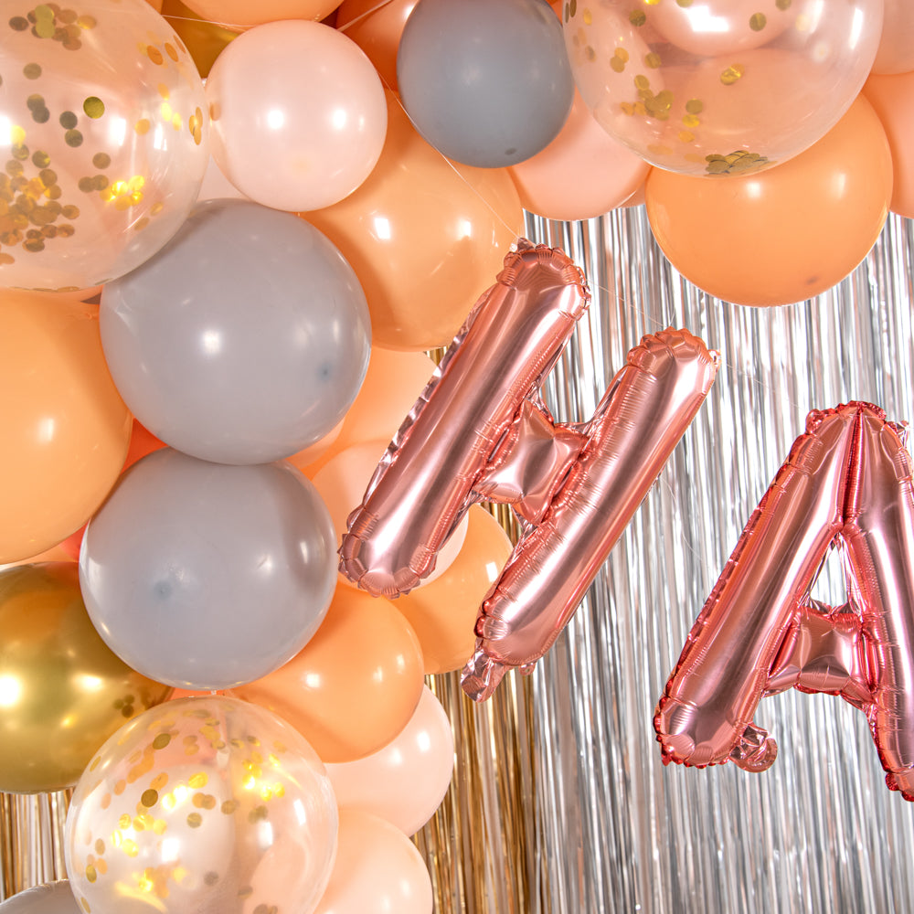 Balloonify Rose Gold Mylar Letter H Balloon - 16 Inch Large Foil Alphabet Balloon for Birthday Party Decorations, Wedding, Baby Shower & Anniversary Celebrations