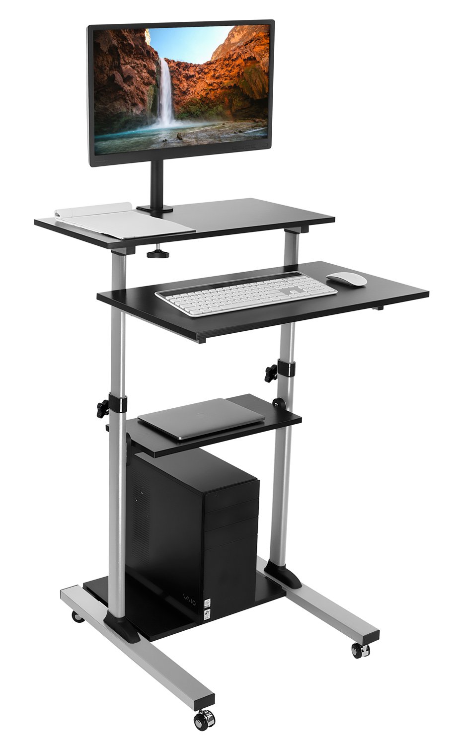 Mount-It! Mobile Computer Cart with Adjustable Monitor Mount for 32