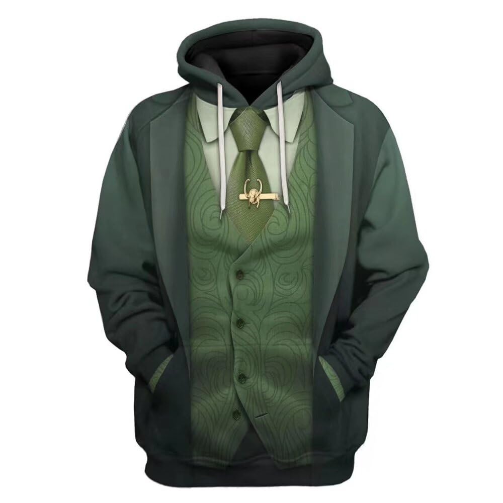 Loki Cosplay Hoodie - Marvel Superhero Halloween Costume Pullover Sweatshirt for Men & Women | Perfect for Comic Con, Halloween Parties & Marvel Fan Events