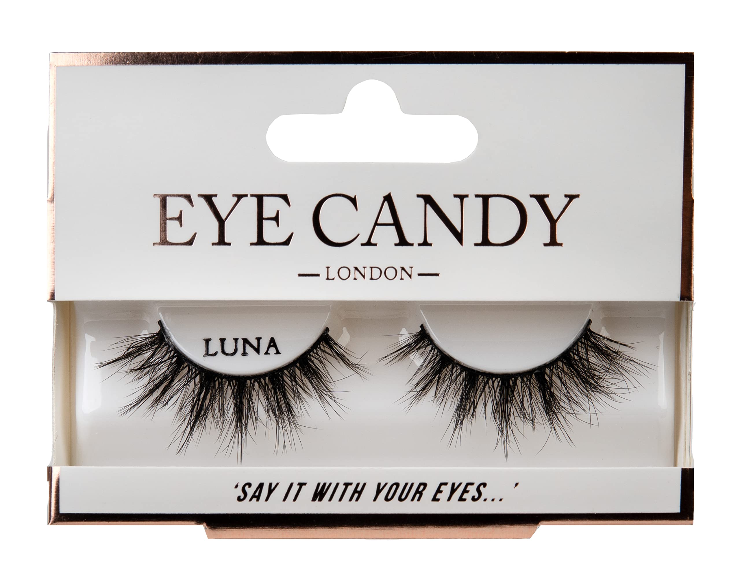 Invogue Eye Candy Signature Lash Collection - Luna Style False Eyelashes, Black, One Size, Natural Looking Lashes for Daily Wear & Special Occasions