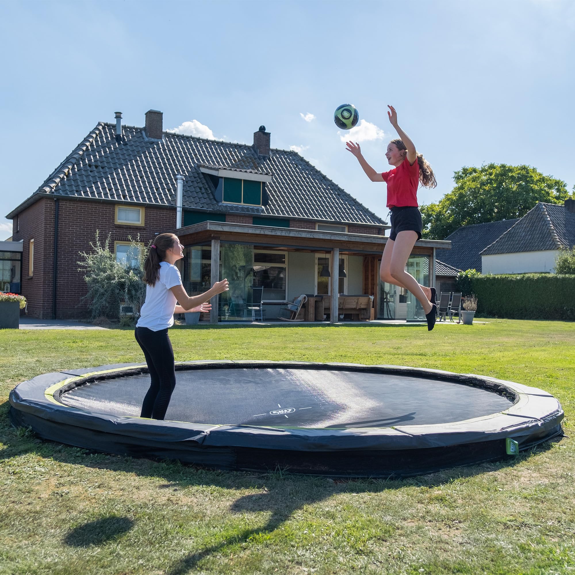 EXIT Silhouette Ground Sports Trampoline - Professional Outdoor Fitness & Training Equipment for Backyard, Gymnastics, and Park Use
