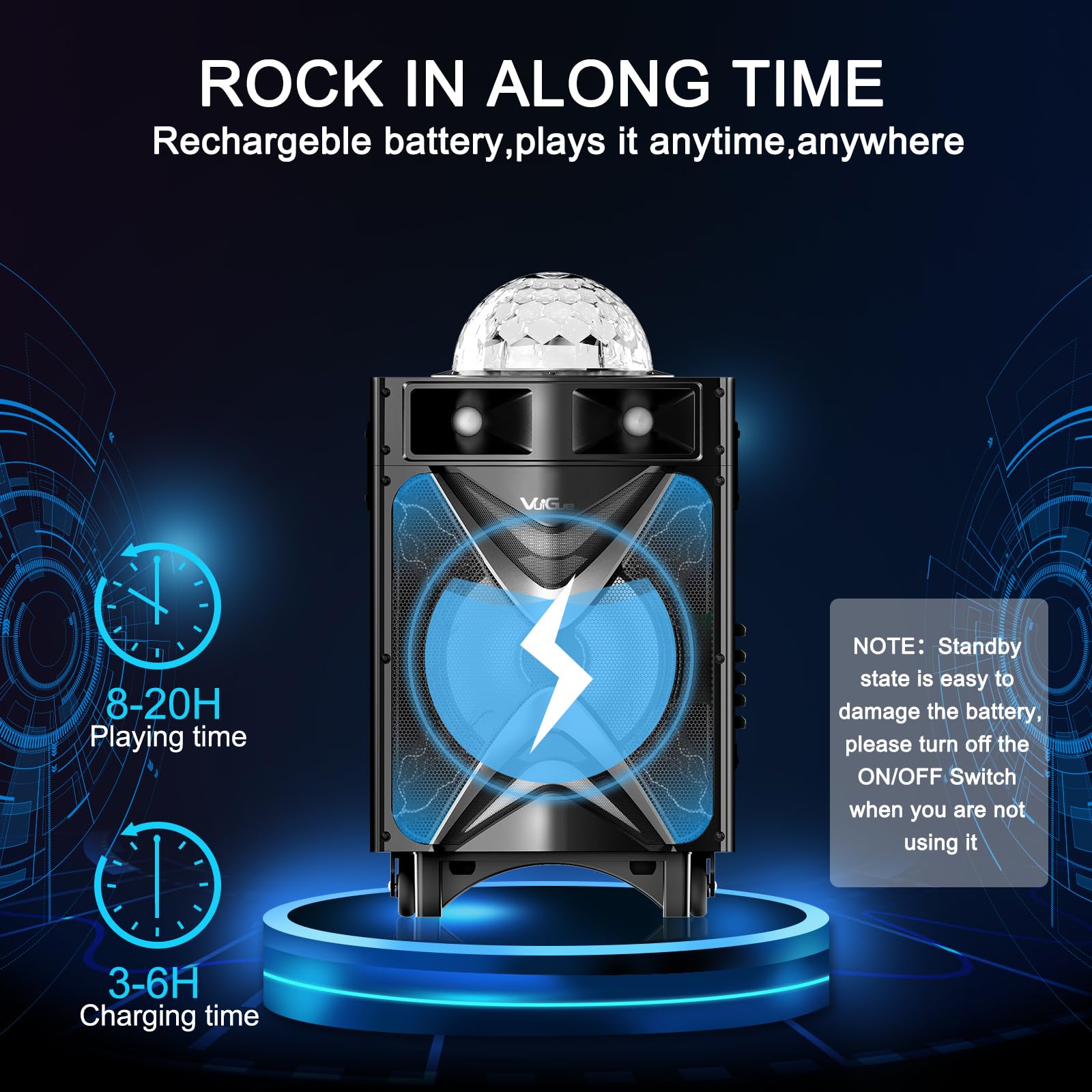 Portable Bluetooth Karaoke Machine for Adults with 10