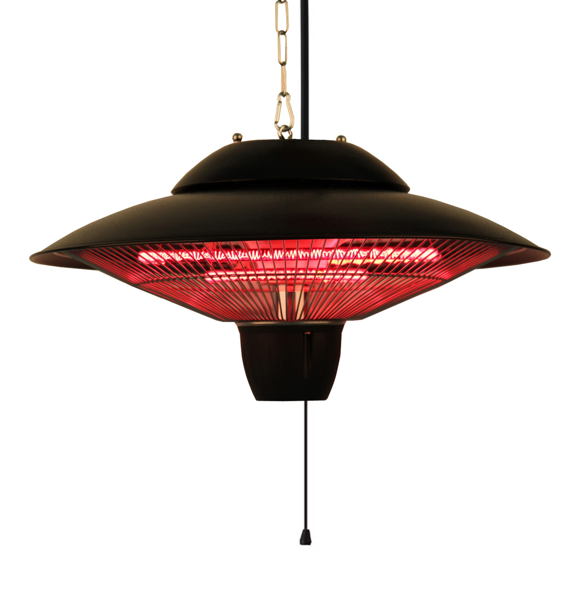 Black Indoor/Outdoor Electric Ceiling Patio Heater - Warm & Cozy for Restaurants, Cafes, and Home Decks