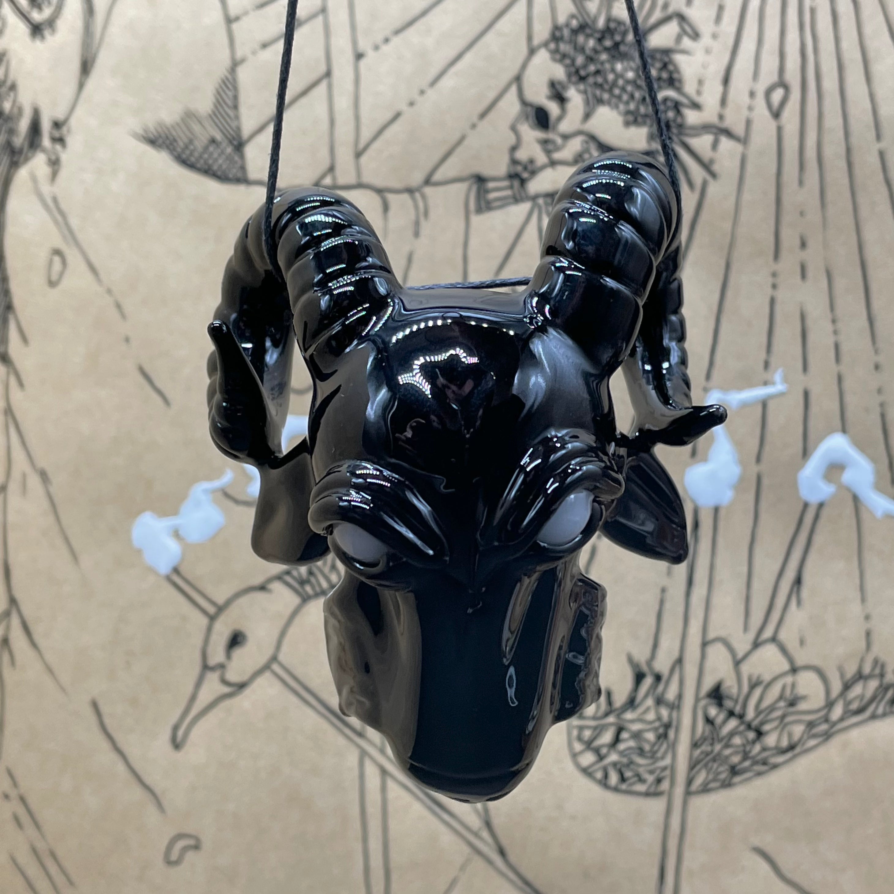 Black Philip Pendant Necklace - Gothic Horror Movie Inspired Jewelry for Fans of The Witch & Occult Fashion | Perfect for Halloween Costumes, Cosplay & Dark Aesthetic Outfits