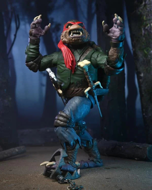 Universal Monsters x Teenage Mutant Ninja Turtles Ultimate Raphael as Wolfman Action Figure - TMNT Collectible Toy for Fans & Halloween Decor