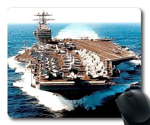 Non-Slip Aircraft Carrier Mouse Pad with Stitched Edges - Perfect for Gaming, Office & Military Enthusiasts | Durable Desk Mat for Computer & Laptop Use