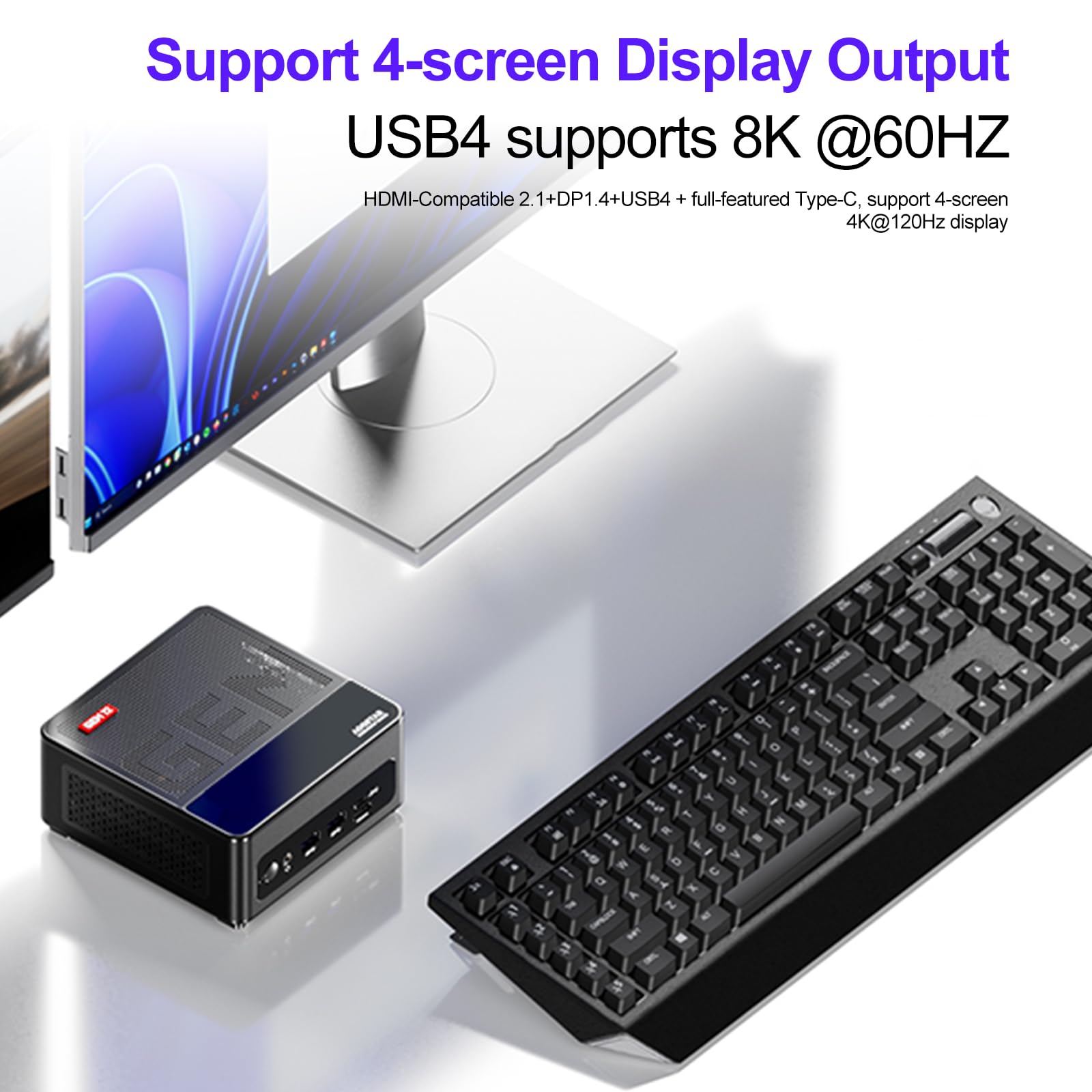 Docooler Mini PC 32GB DDR5 RAM 1TB SSD Mini Desktop Computer - AMD Ryzen 9 6900HX 8-Core 16-Thread Processor, WiFi 6, Bluetooth 5.2, Dual 2.5G LAN Ports, 4K@120Hz Support - Perfect for Home Office, Gaming & 4K Video Editing