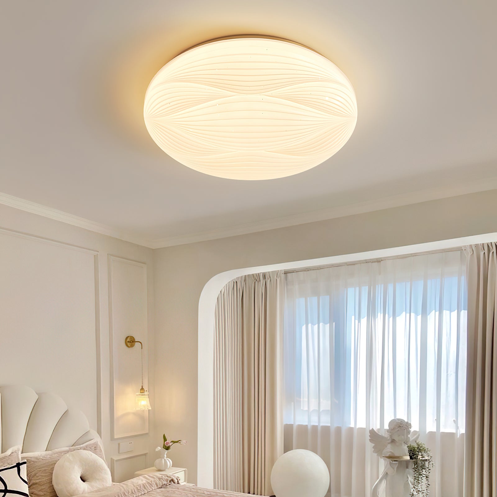 Modern Banno Ceiling Light Fixture - Energy Efficient LED Flush Mount Lighting for Bedroom, Living Room & Kitchen - Dimmable Indoor Ceiling Lamp with Easy Installation