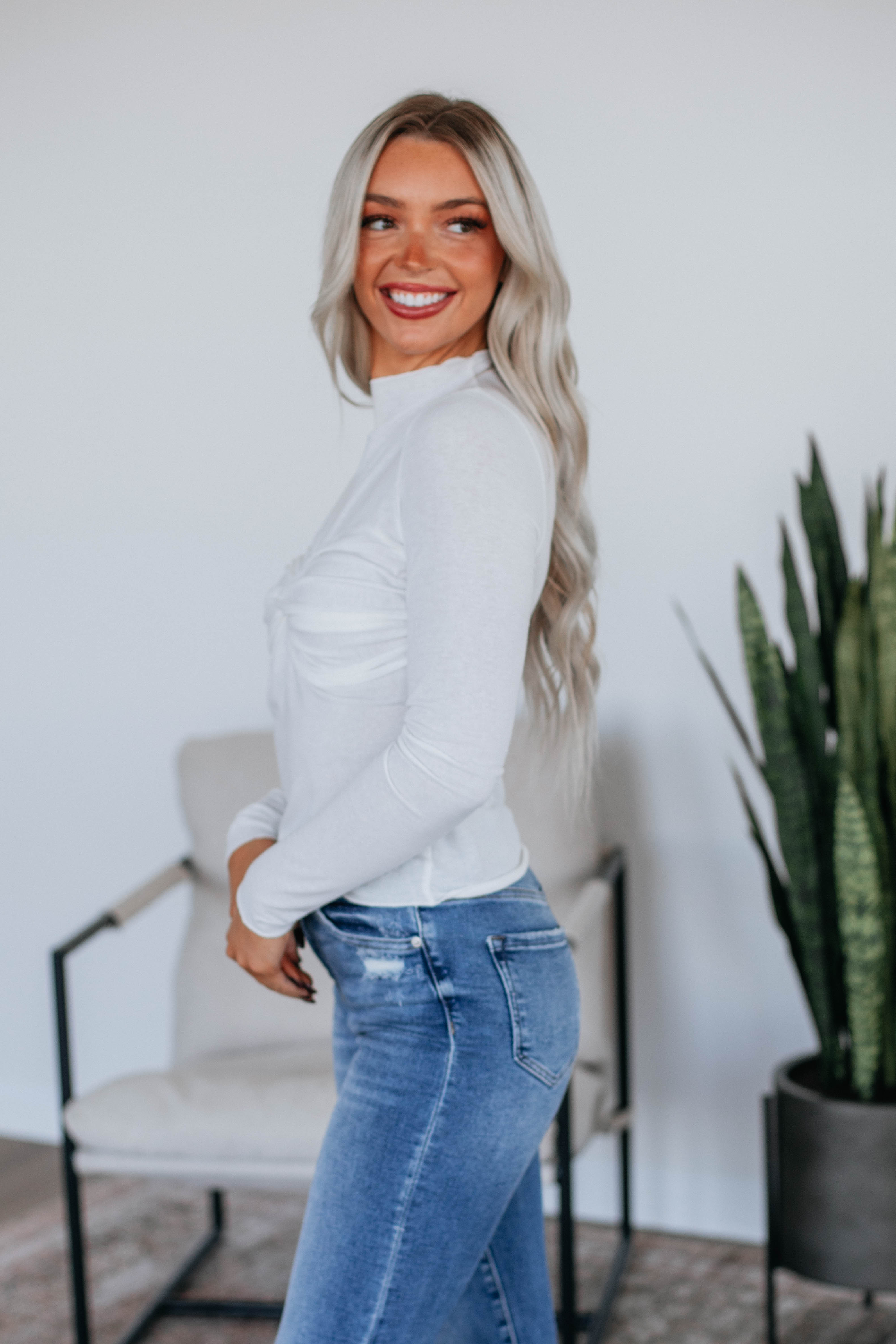 Don't Keep Me Waiting Top Ivory - Elegant Ivory Top for Women | Perfect for Casual Outings, Office Wear & Special Occasions