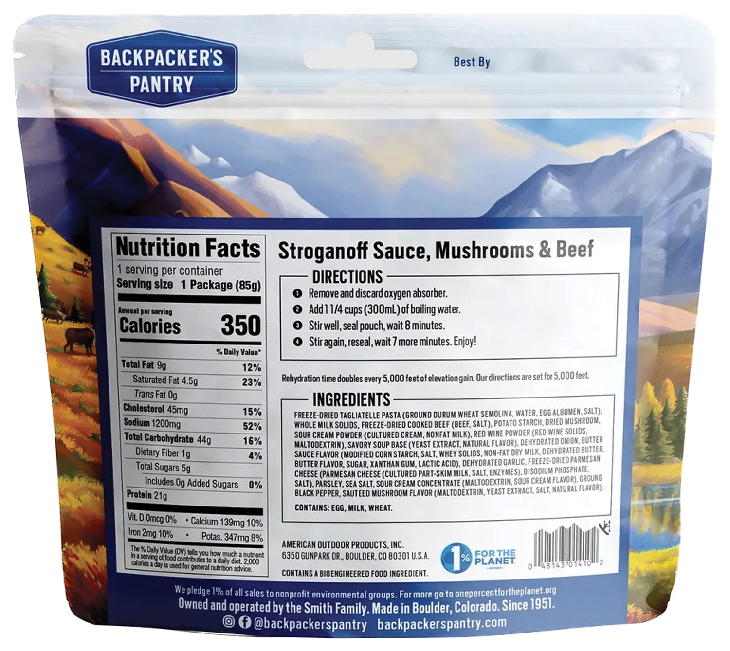 Backpackers Pantry Beef Stroganoff with Mushrooms - Freeze-Dried Meal for Camping, Hiking & Backpacking - Easy Prep & Long Shelf Life