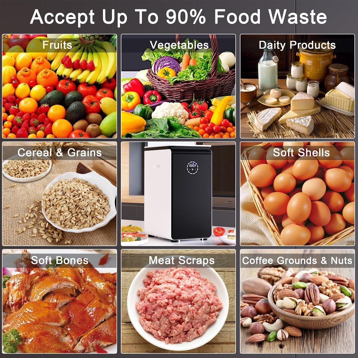GEME Electric Kitchen Composter - 19L Smart Food Waste Composter Machine, Converts Food Scraps to Organic Compost Fast, No Dehydration Needed | Perfect for Eco-Friendly Homes, Small Gardens & Sustainable Living