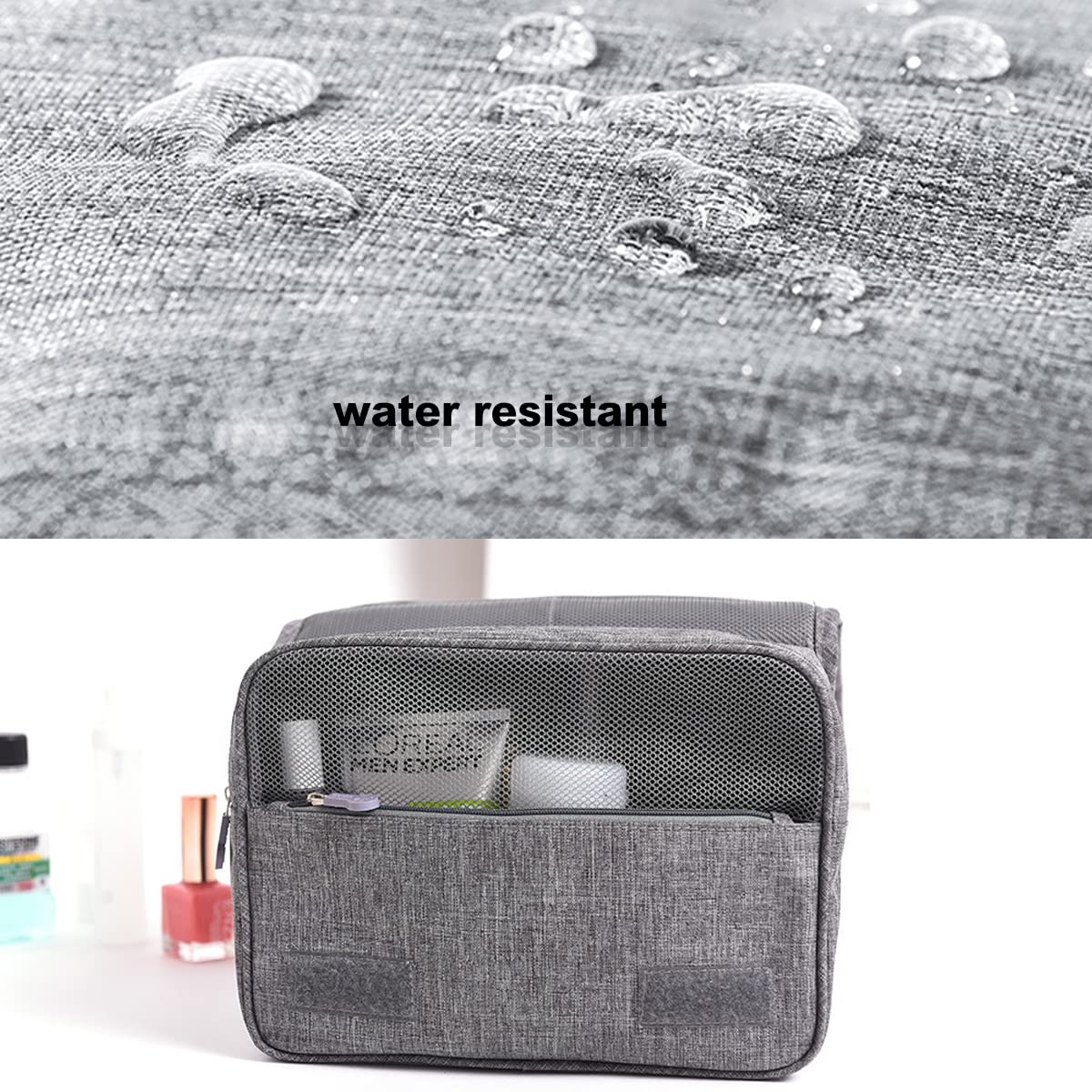 GANNEPIE Large Travel Makeup Bag for Women - Waterproof Cosmetic Organizer with Zipper, Navy (Perfect for Travel & Daily Use)