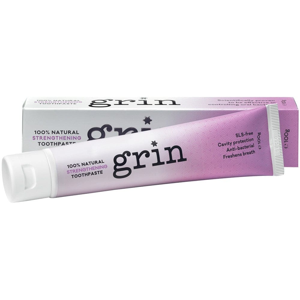 Grin Natural Strengthening Toothpaste 100g - Fluoride-Free & Enamel Repair for Sensitive Teeth - Perfect for Daily Oral Care & Whitening