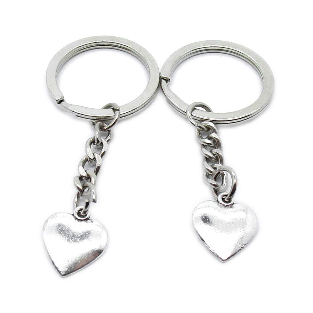 Antique Silver Metal Heart Keychain - Elegant Love Drop Keyring for Gifts & Accessories - Perfect for Valentine's Day, Anniversary, or Everyday Carry