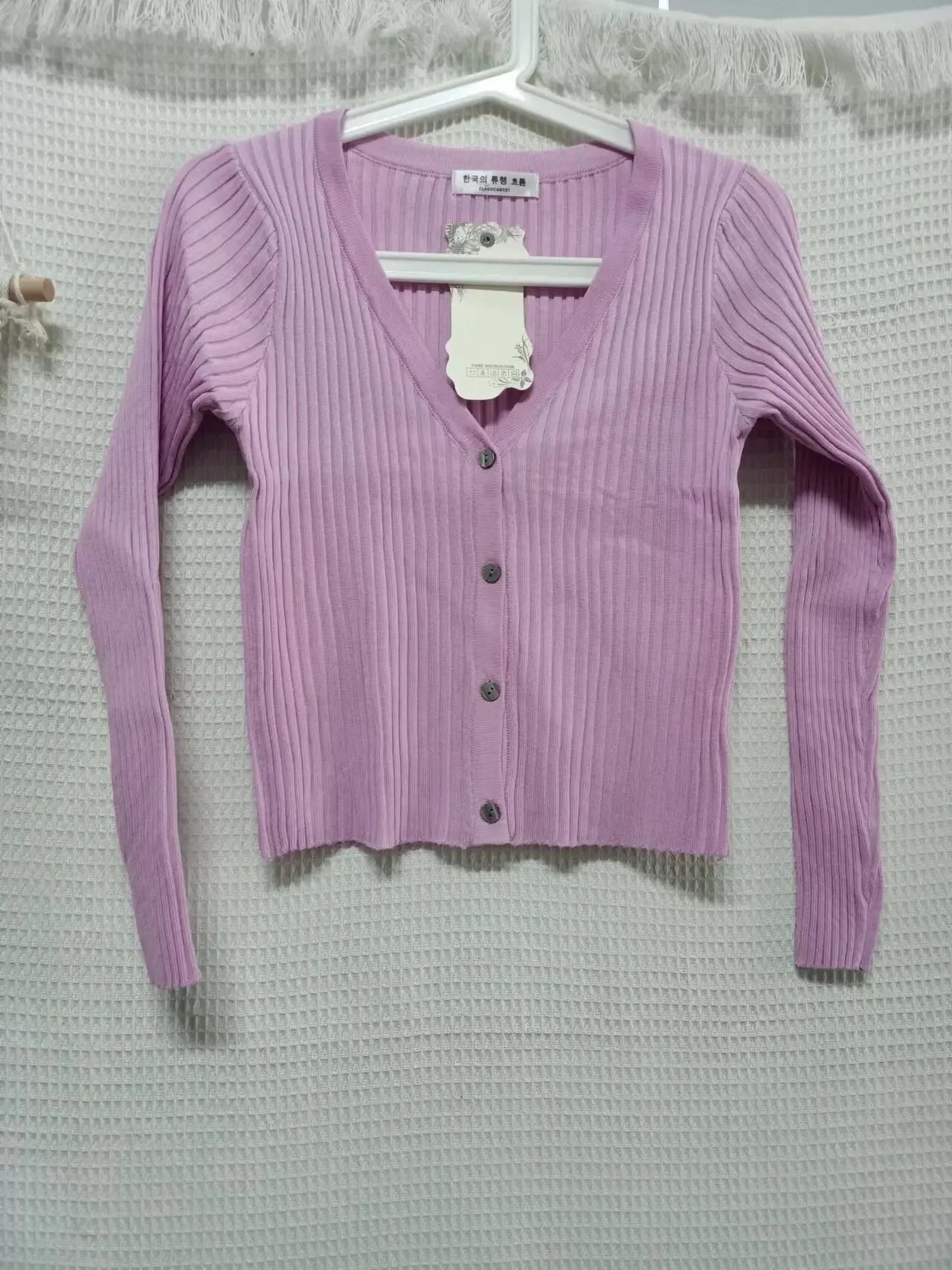 Patchwork Long Sleeve Button-Up Knit Sweater for Women - Cozy Fall & Winter Fashion - Perfect for Casual Outings and Office Wear