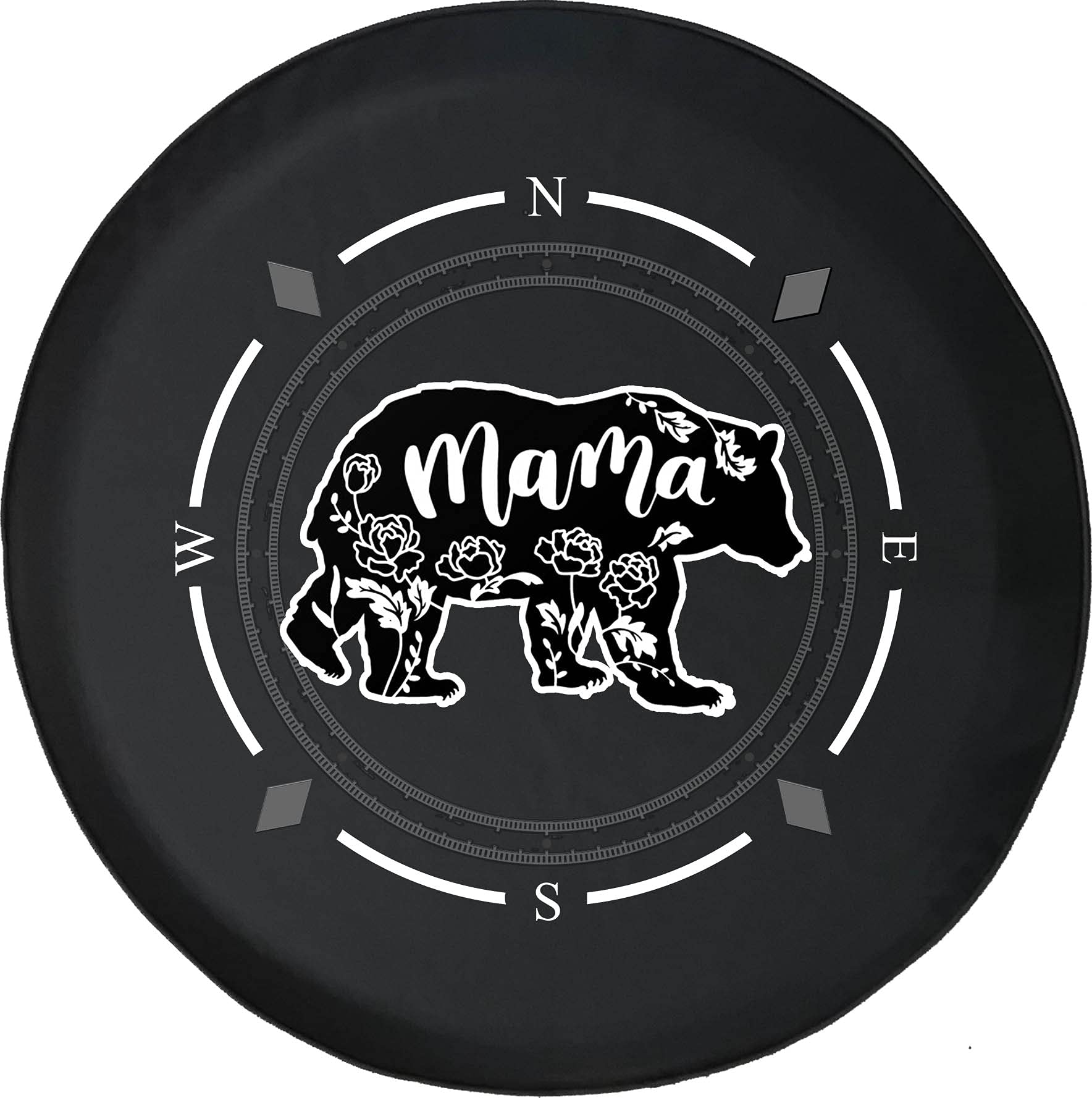 American Unlimited Spare Tire Cover with Compass Design - Durable SUV, Trailer & RV Wheel Cover Accessories for Mama Bear & Outdoor Enthusiasts | Perfect for Camping, Road Trips & Off-Road Adventures