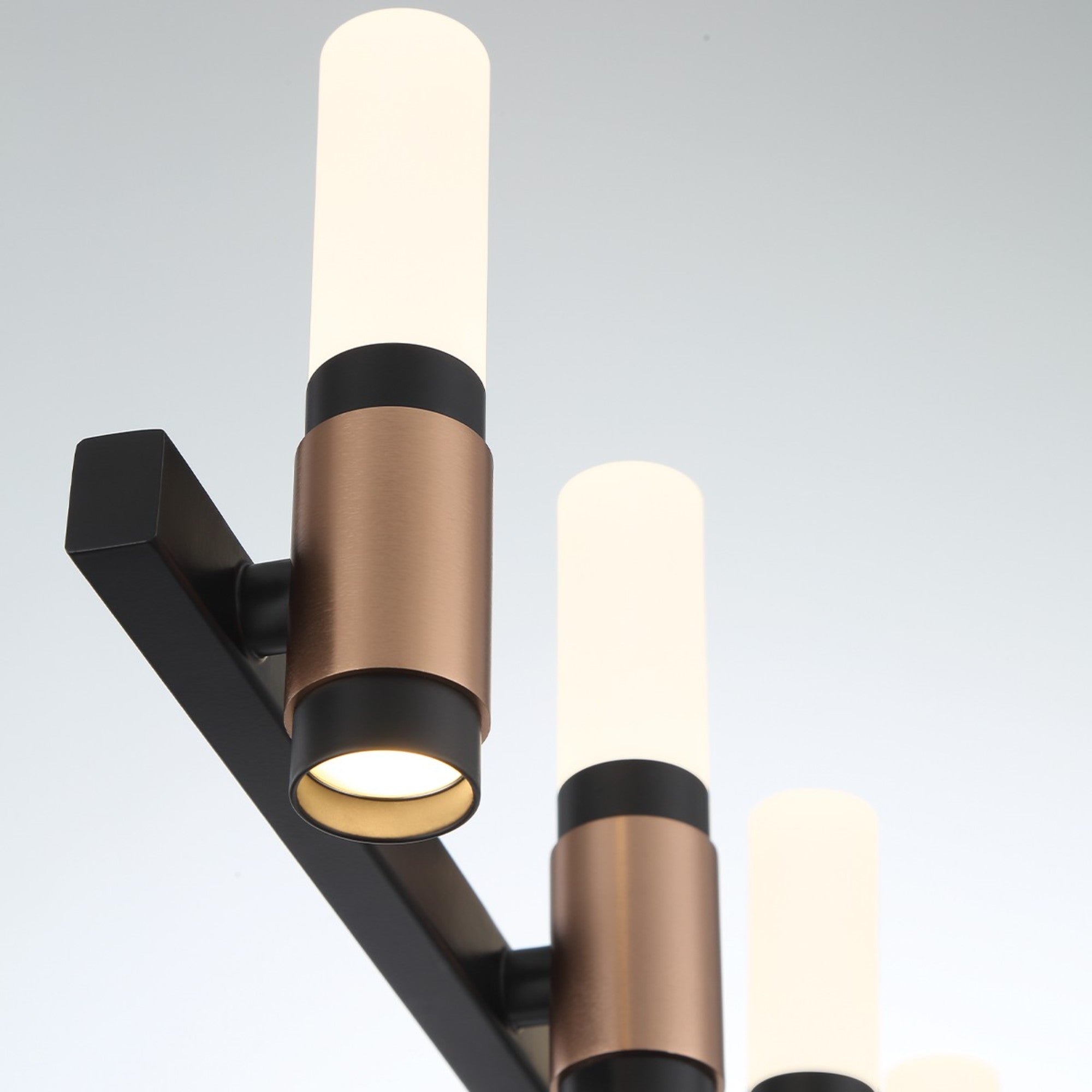 Albany 7-Light 32-LED Vanity Mirror with Black & Brass Finish - Perfect for Bathroom Makeup & Dressing Room Lighting