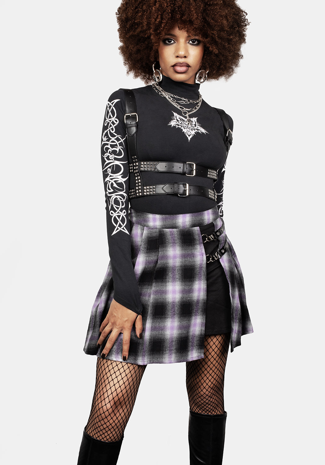 Infinity Studded Harness - Stylish Gothic Punk Body Chain for Women | Perfect for Music Festivals, Raves, and Night Outfits