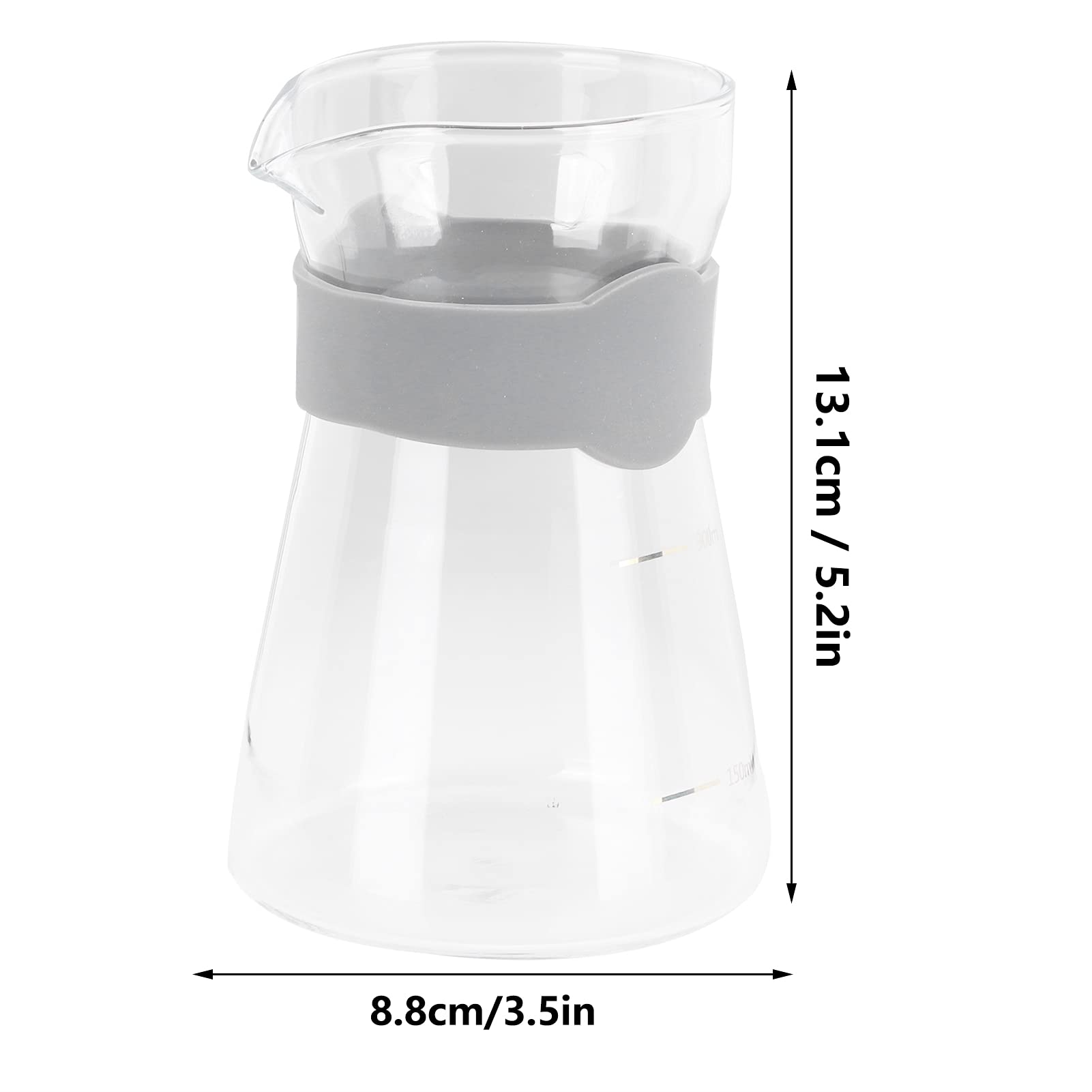 Premium Borosilicate Glass Pour Over Coffee Maker with Scale - Heat-Resistant Drip Kettle for Home & Cafe Brewing