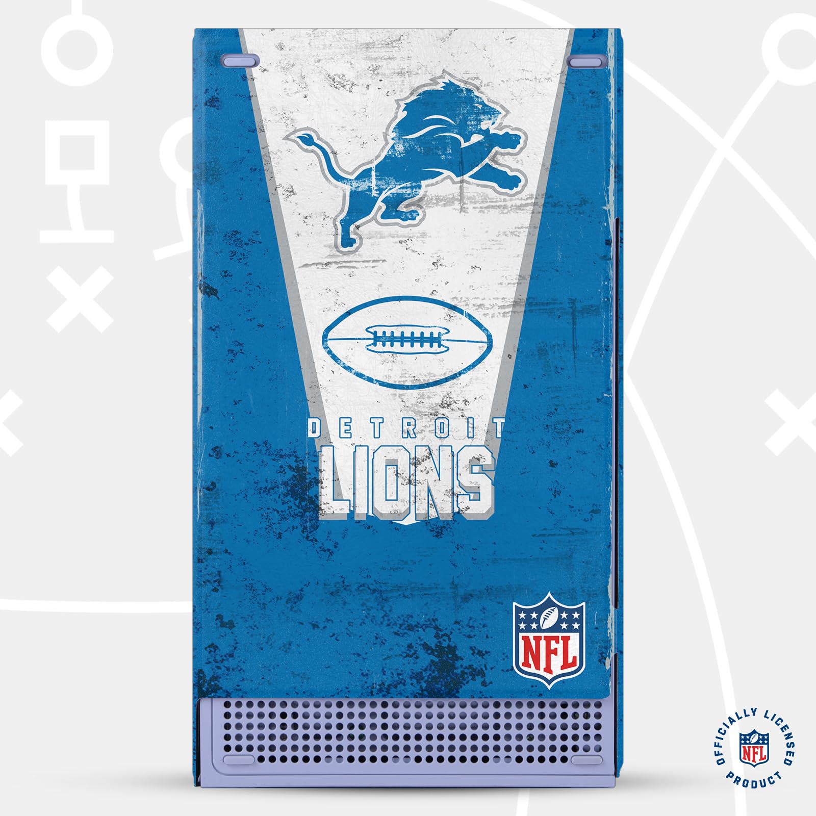 Official NFL Detroit Lions Console Wrap Compatible with Xbox Series S - Gaming Skin for Enhanced Protection & Team Spirit - Perfect for Game Rooms & Fan Decor