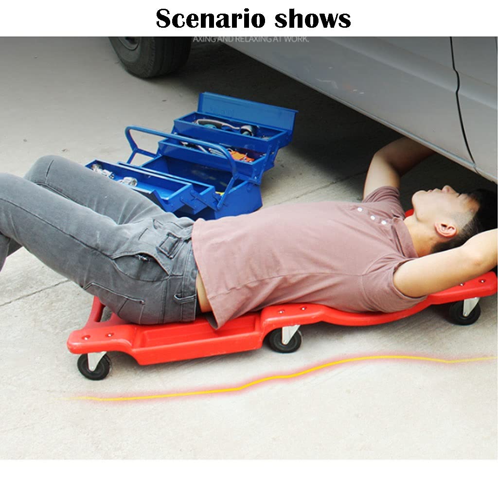 Heavy Duty Mechanic Creeper with Padded Headrest - Rolling Car Dolly for Under Vehicle Repair, Workshop & Garage Use - Non-Slip Molded Design with Carrying Handle (Green) - Perfect for DIY Auto Maintenance & Professional Mechanics