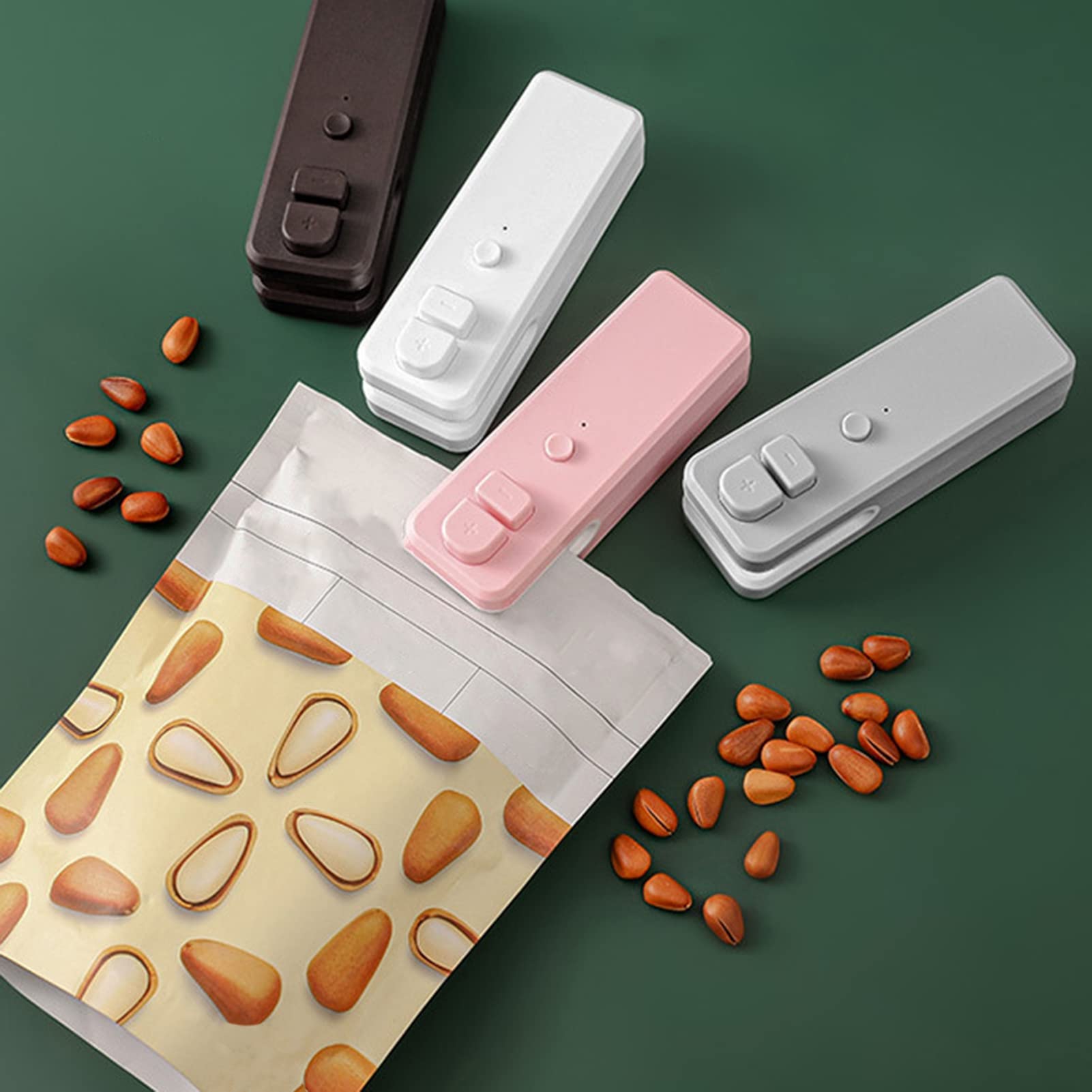 Mini Vacuum Sealer for Food Storage - Portable USB Rechargeable Handheld Bag Sealer with Heat Sealing Function | Perfect for Chips, Snacks, Plastic Bags | Compact Kitchen Tool for Home, Travel & Camping (Grey)