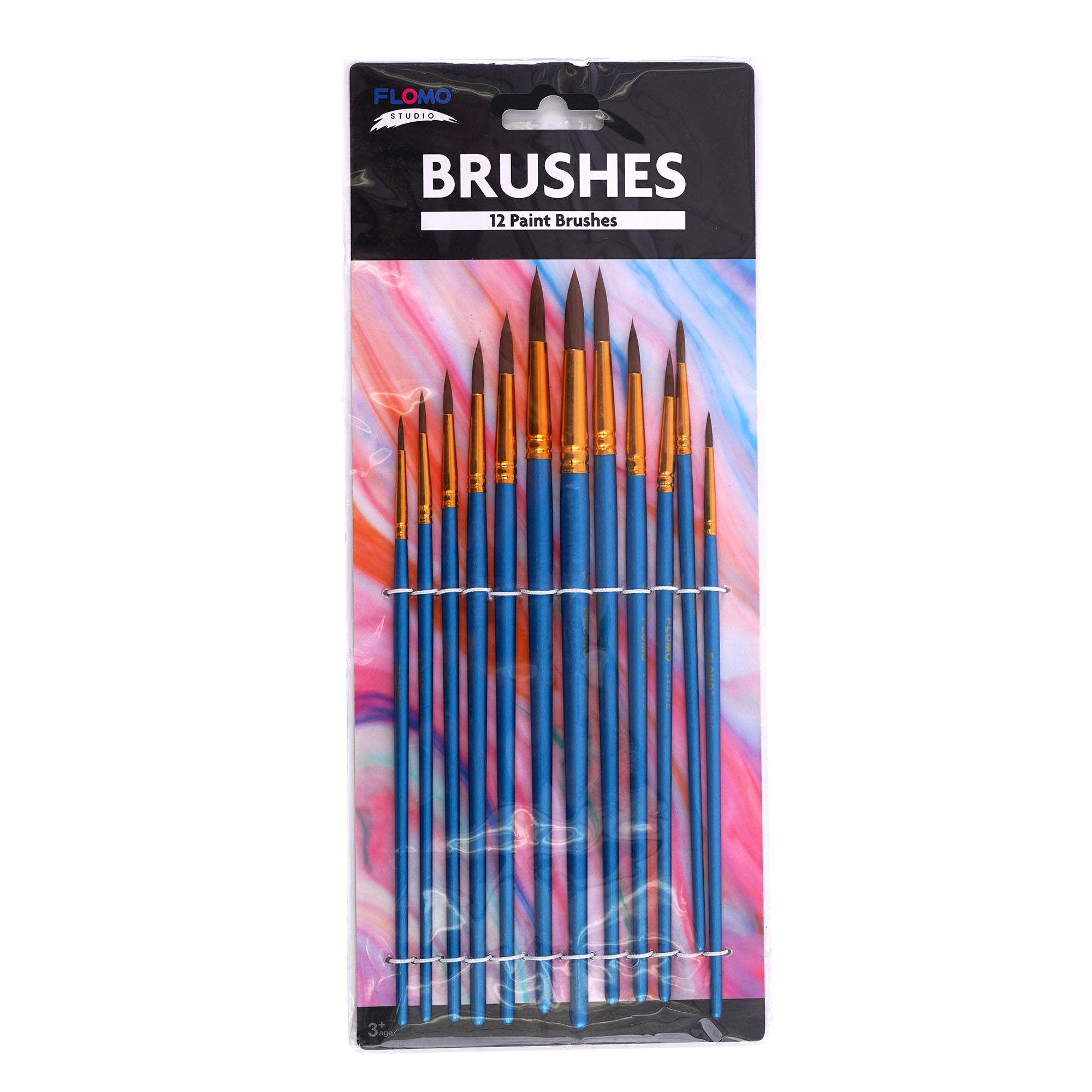 12-Pack Spike Head Brush Set with Blue Pearlized Wood Handles - Perfect for Hair Styling, Detangling, and Scalp Massage at Home or Salon