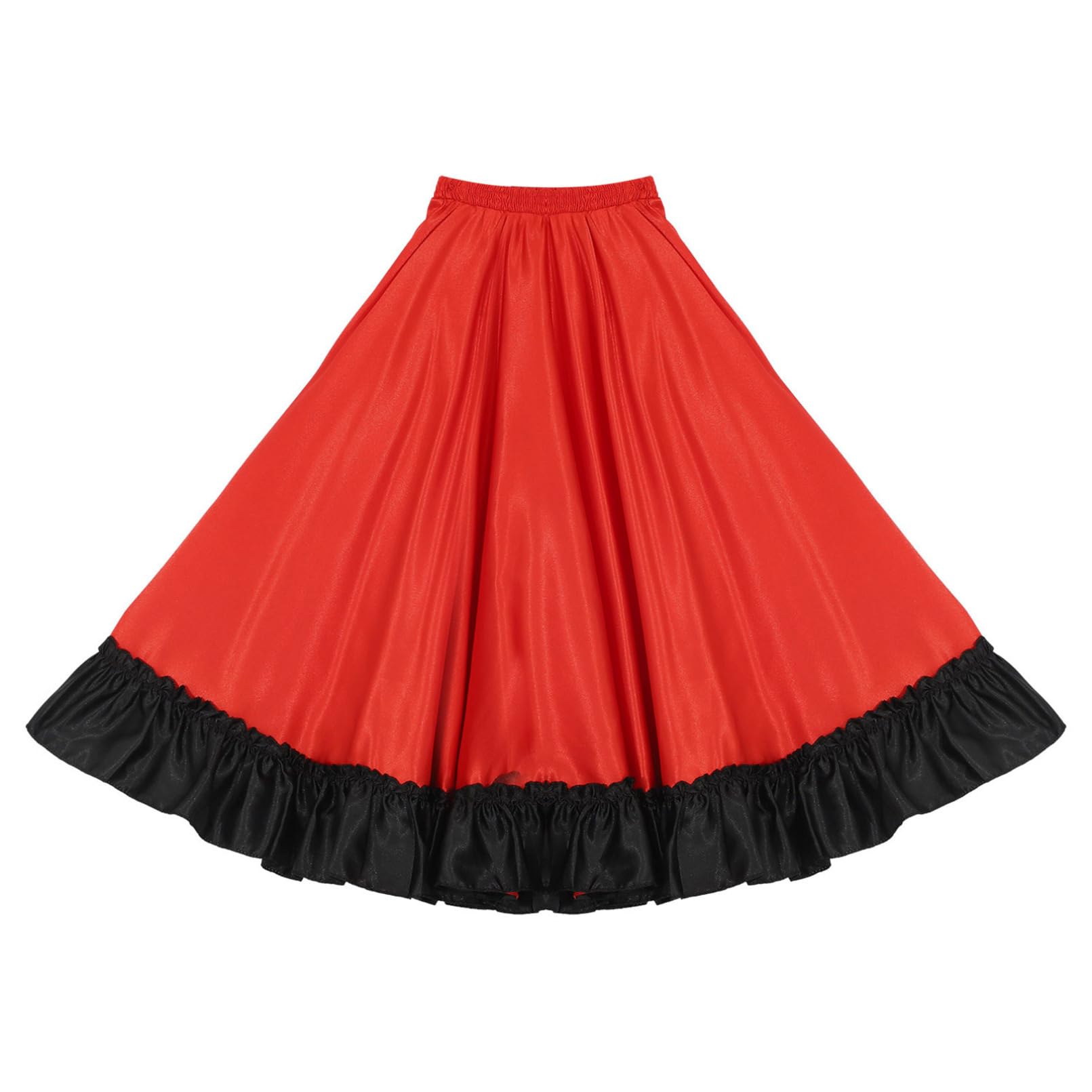 Full Circle Flamenco Bull Dance Skirt - Spanish Belly Dance Performance Costume for Stage Shows, Festivals, and Cultural Events