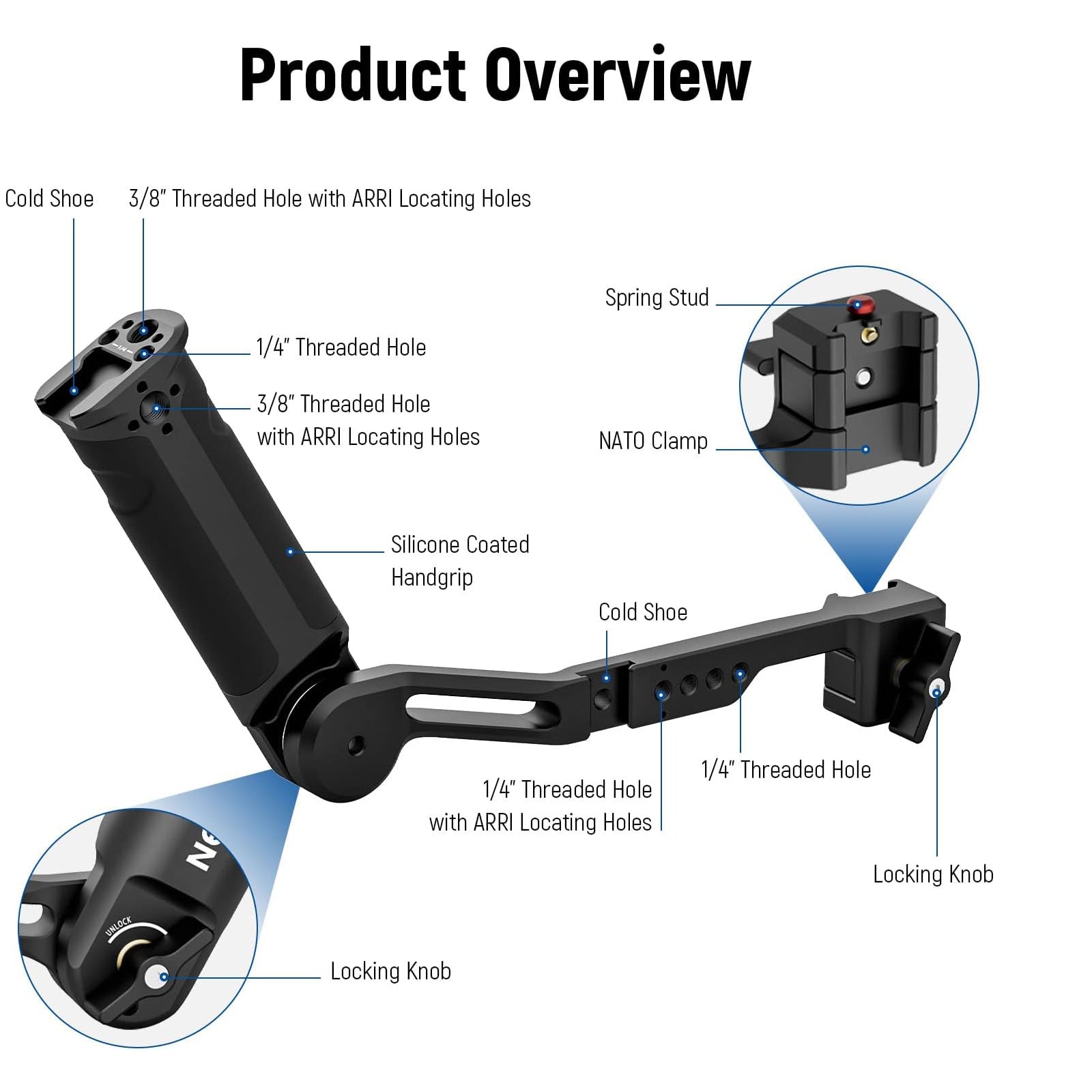 NEEWER Gimbal Sling Handgrip for DJI Ronin RS4 RS3 Mini RS 3 Pro RS 2 RSC 2 - Professional Camera Stabilizer Grip for Smooth Filming - Perfect for Vlogging, Travel Videography & Action Shots