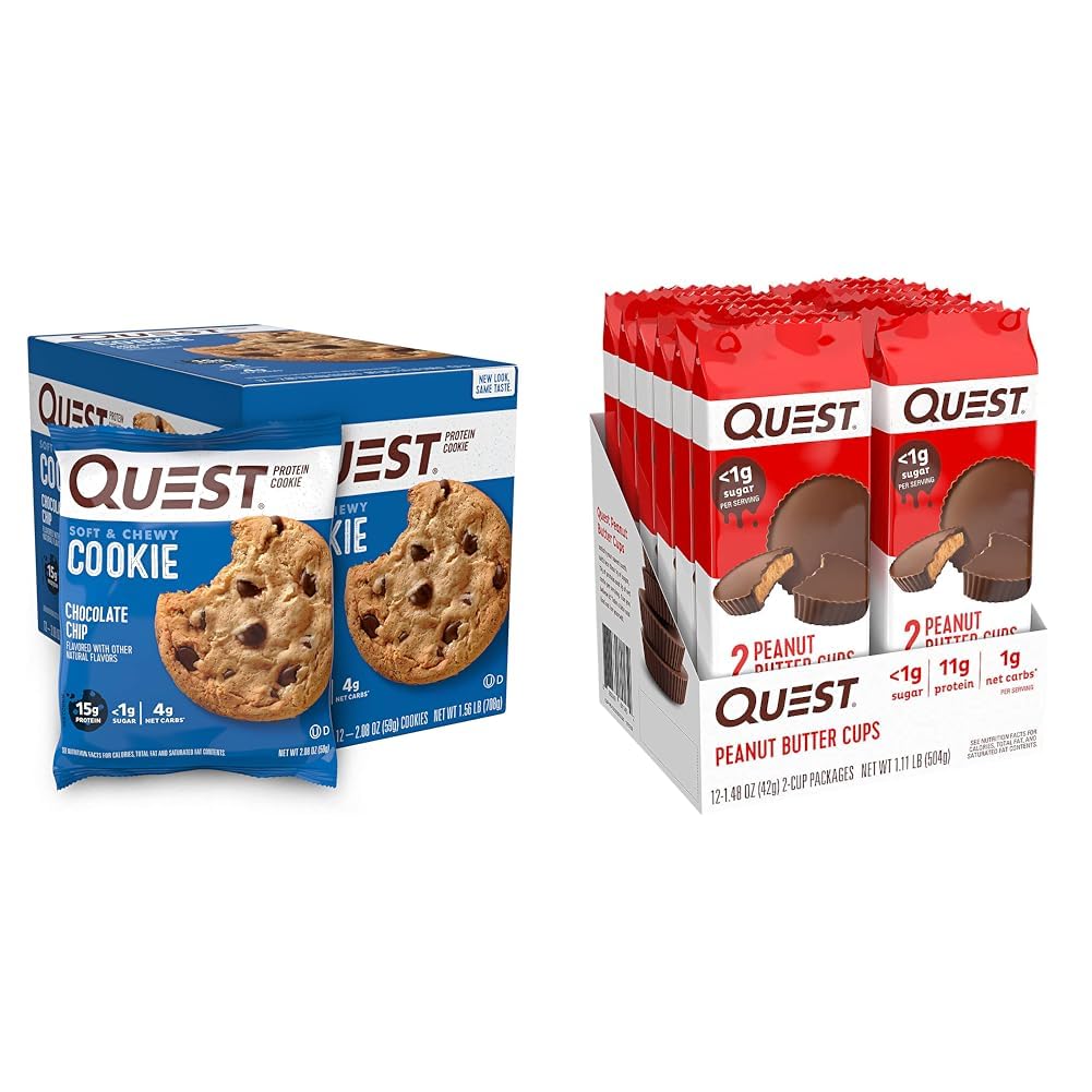 Quest Nutrition Chocolate Chip Protein Cookie - Keto Friendly, High Protein, Low Carb Snack (12 Count) | Perfect for Post-Workout Recovery & Healthy On-The-Go Snacking