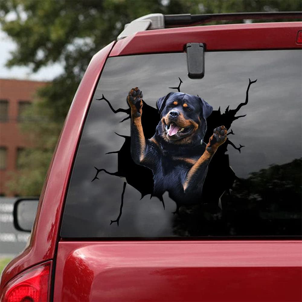 Rottweiler Dog Car Stickers - 3D Vinyl Decals for Windows - Perfect for Rottie Lovers' Vehicles