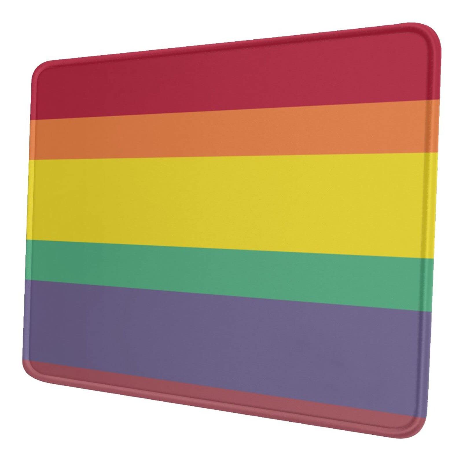 Rainbow LGBT Gay Pride Flag Gaming Mouse Pad - Non-Slip Rubber Base, 7.9
