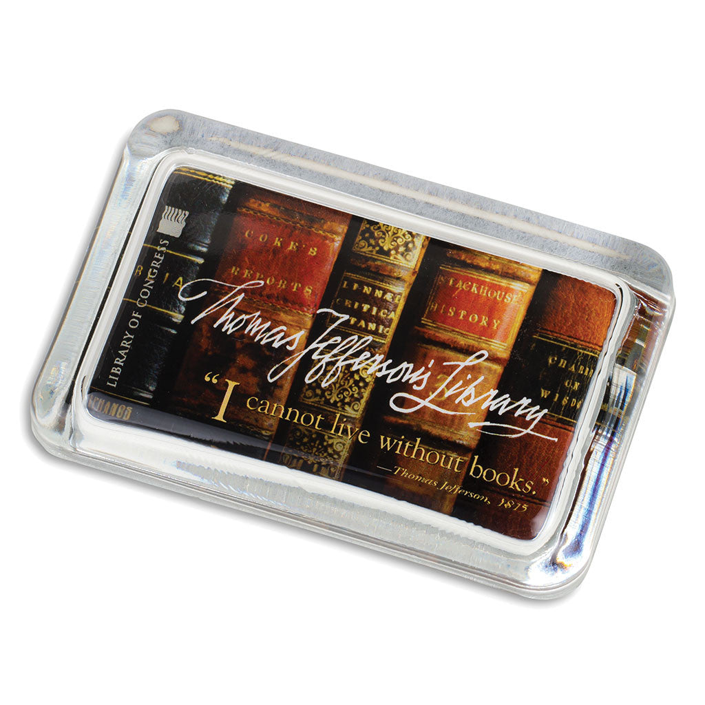 Thomas Jefferson's Library Paperweight - Elegant Glass Bookend for Home & Office Decor - Perfect Gift for History Lovers & Book Collectors