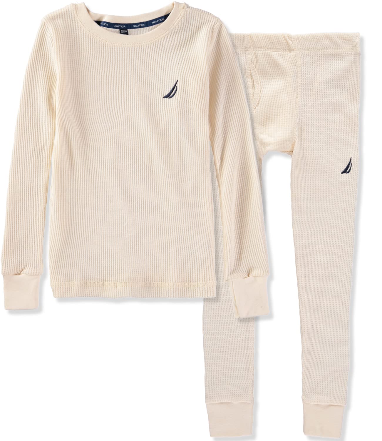 Nautica Boys 2-Piece Thermal Underwear Set - Long Sleeve Shirt & Pants Waffle Base Layer for Winter Warmth - Perfect for Cold Weather, Outdoor Activities, and Layering Under Clothes
