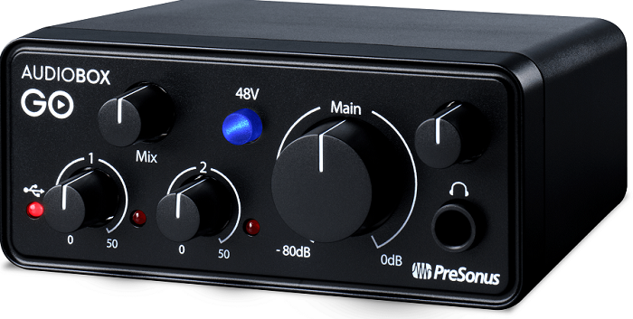 PreSonus AudioBox GO USB Audio Interface Bundle with Studio One Artist Software - Perfect for Home Recording, Podcasting & Music Production
