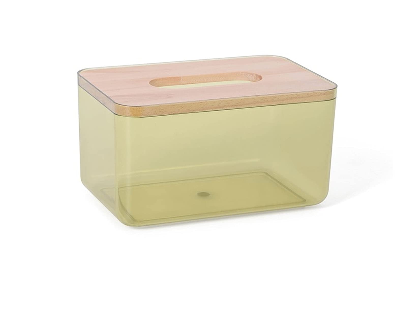 Premium Solid Wood Tissue Box with Wooden Lid - Elegant Sanitary Paper & Napkin Holder for Home, Car, Office - Yellow S - Perfect for Living Room, Bathroom, and Vehicle Storage