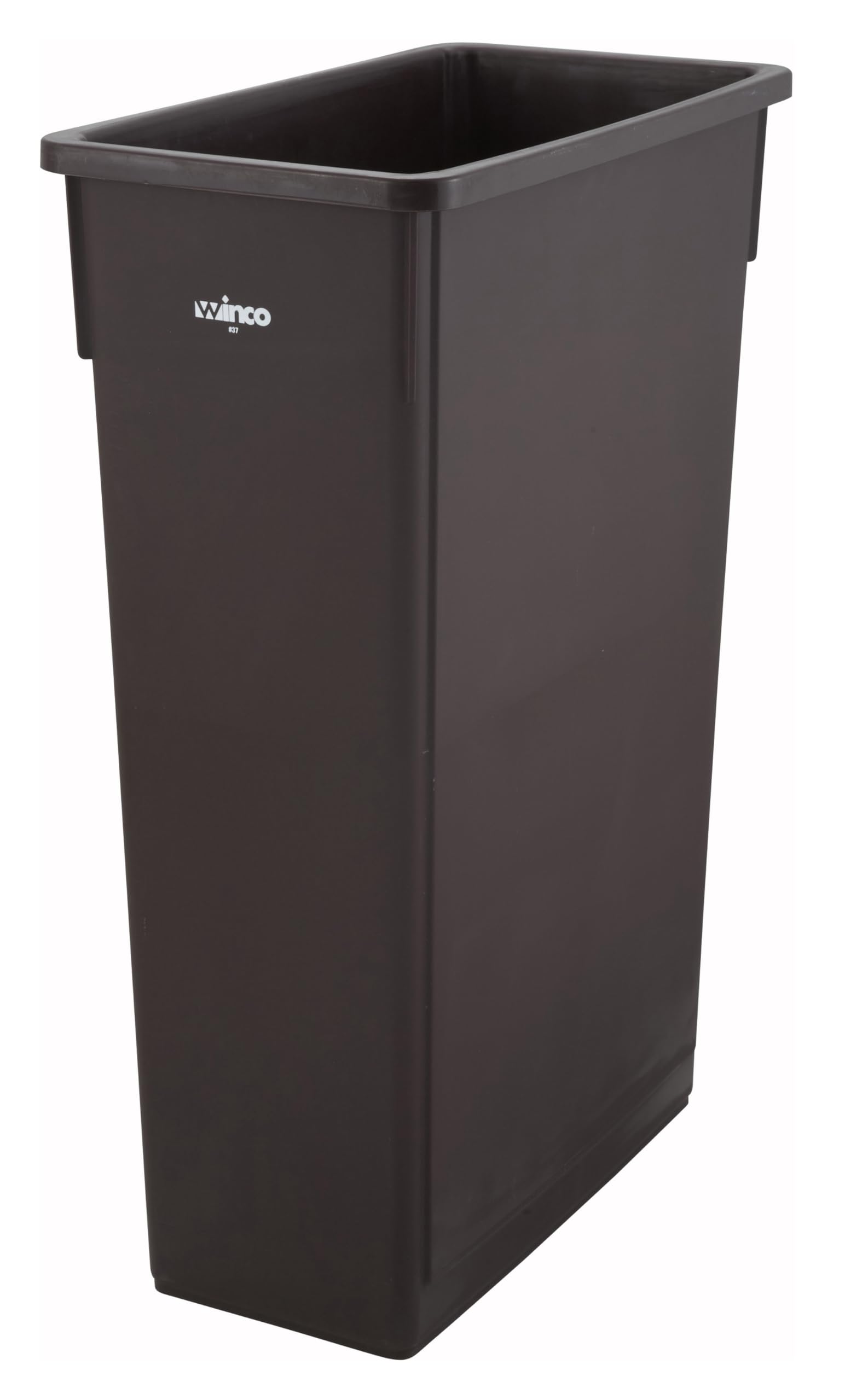 Winco 23-Gallon Slender Trash Can - Brown Kitchen Waste Bin for Home, Office & Outdoor Use