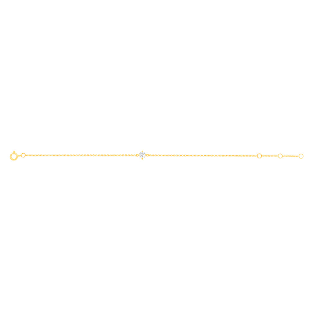 0.30 Carat White Topaz Adjustable Bracelet 17cm in 9ct Yellow Gold - Elegant Jewelry for Women, Perfect for Weddings, Parties & Gifts