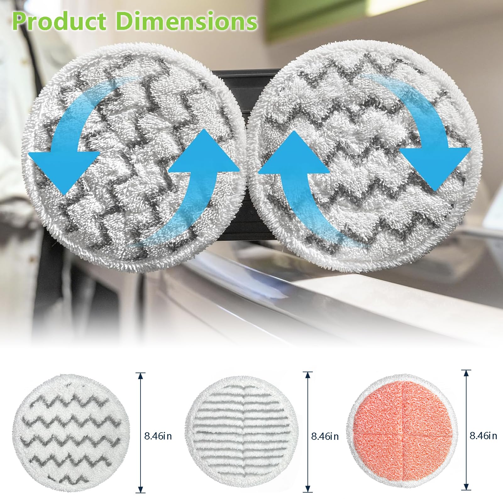Bissell Spinwave Replacement Mop Pads - 6 Pack (4 Scrub + 2 Heavy Duty) Compatible with Bissell 2039, 2124, 20395, 20399, 2307, 23157, 2315A, 2039Q, 2039T, 2039W - Perfect for Deep Cleaning Hard Floors, Tile & Laminate Surfaces
