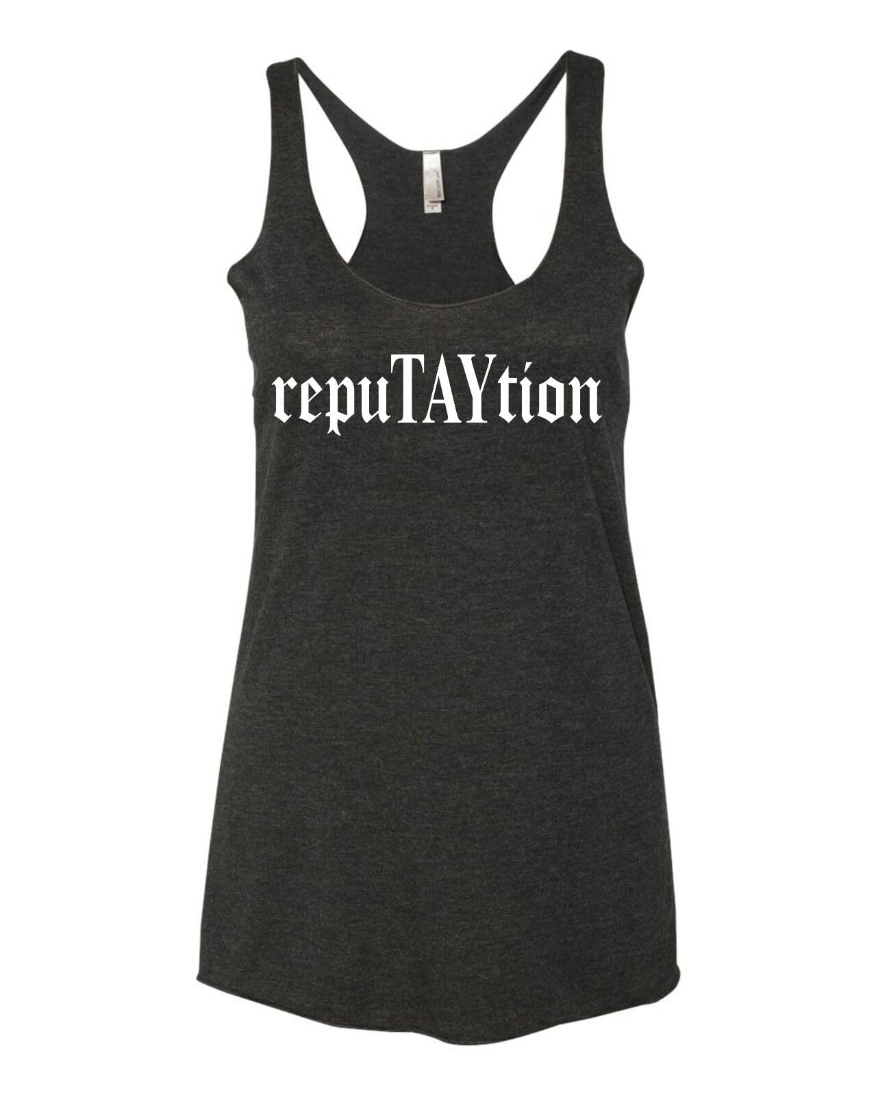 RepuTAYtion Women's Soft Triblend Racerback Tank Top - Breathable Workout Shirt for Yoga, Running & Gym | Black Athletic Wear for Women