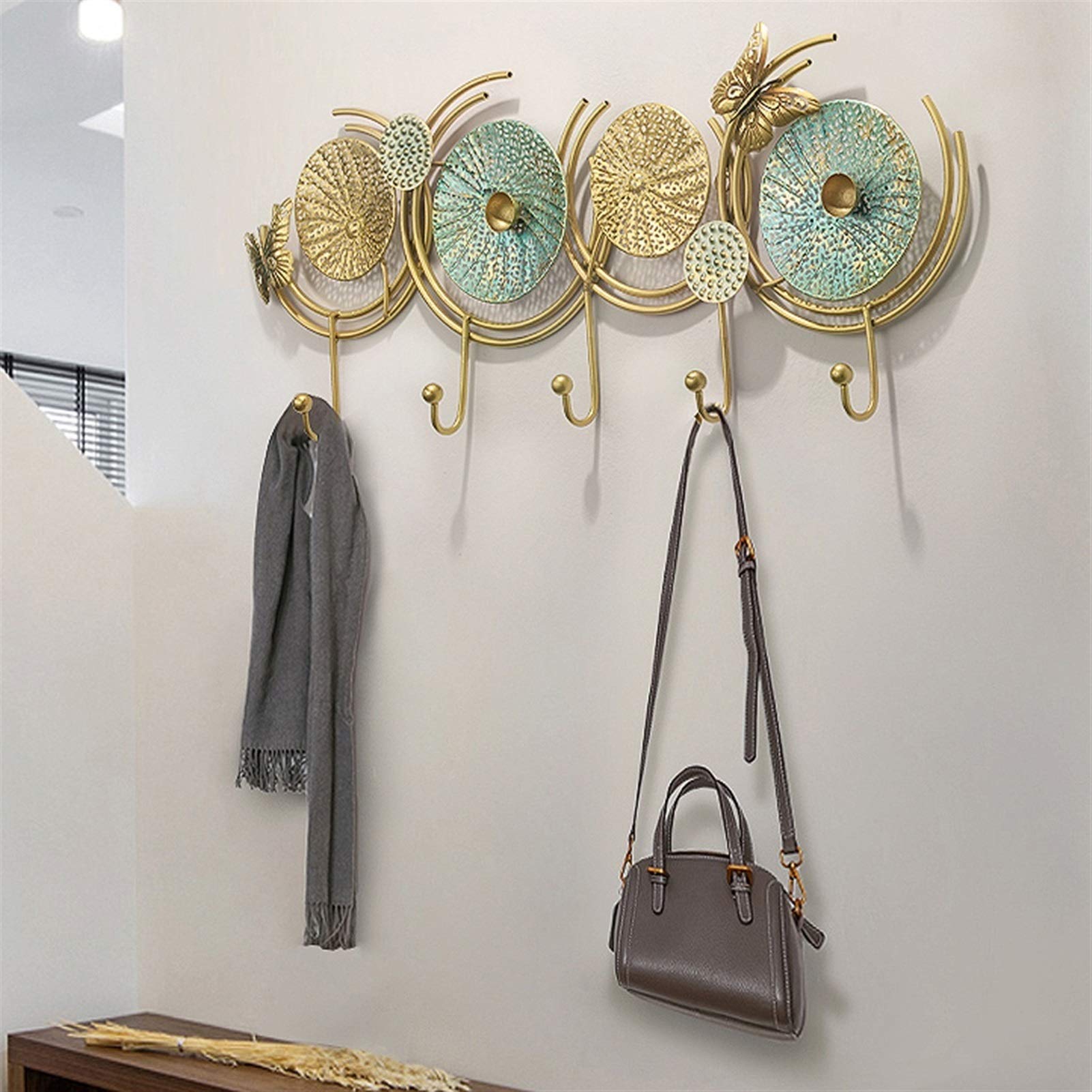 Modern Wall-Mounted Coat Rack with Hooks - Space Saving Behind The Door Clothes Hanger, Iron Coat Hooks for Jackets, Hats & Accessories - Perfect for Entryway, Bedroom & Closet Organization