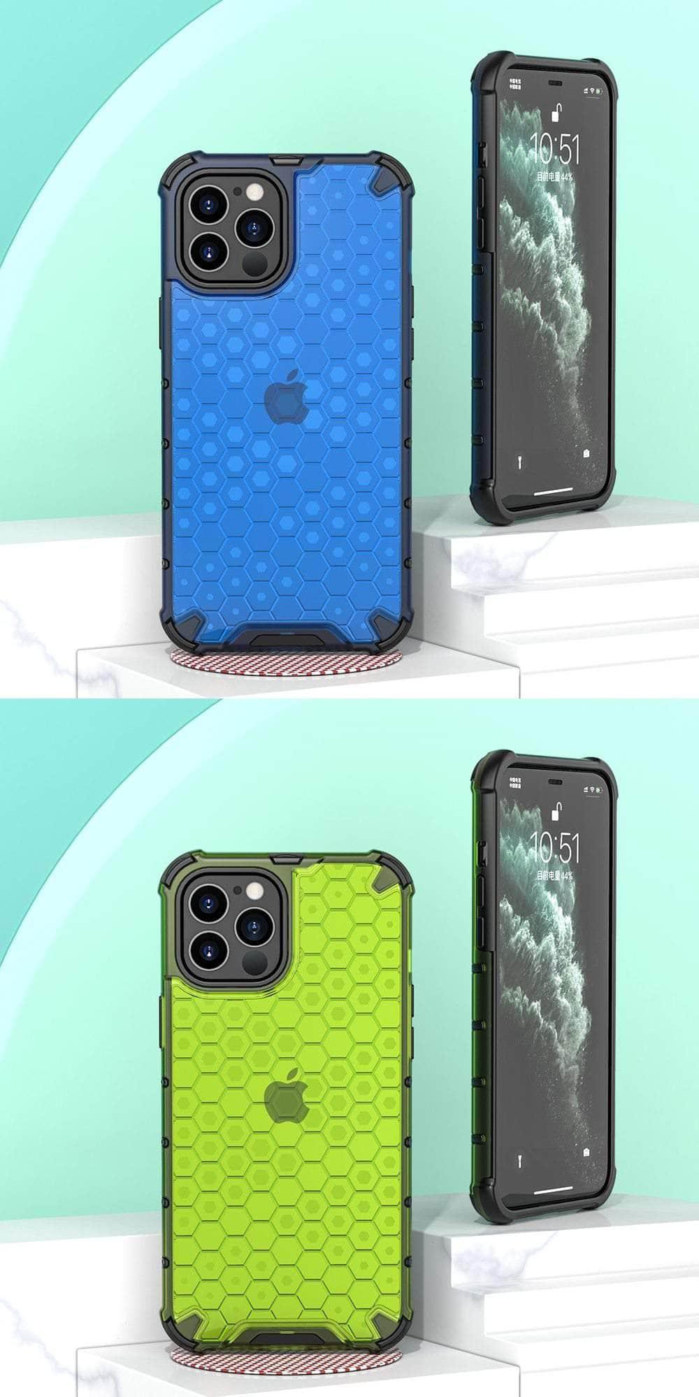 Durable Honeycomb Shockproof Case for iPhone 12 - Slim Protective Phone Cover with Anti-Slip Grip | Perfect for Outdoor Activities, Work & Daily Use