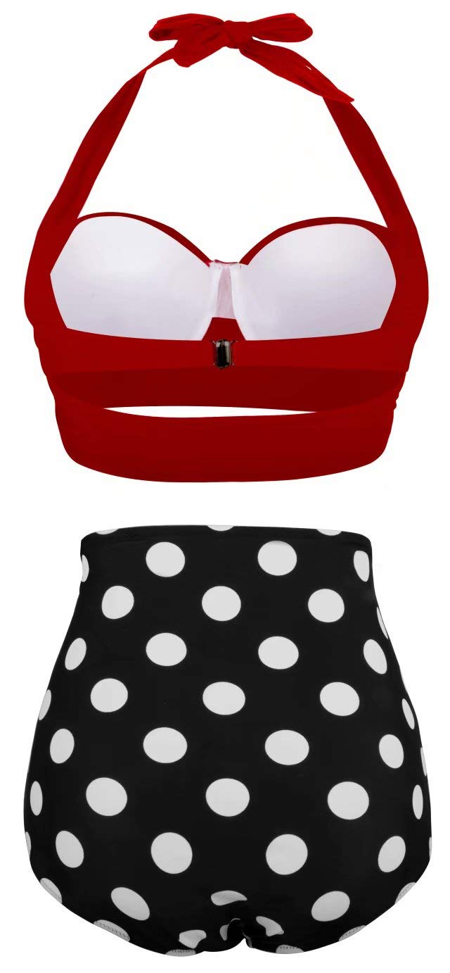 Angerella Women's Vintage Polka Dot High Waisted Bikini Set - Retro Swimwear for Beach, Pool & Summer Vacations