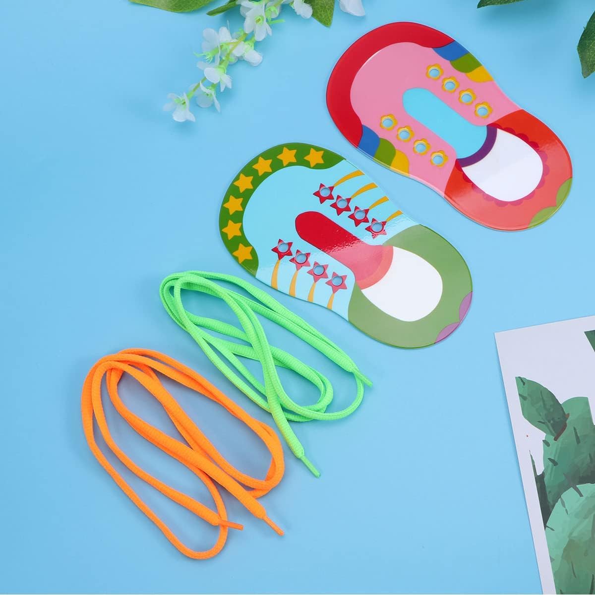 NUOBESTY Learn to Tie Shoelaces Toy - Early Educational Lacing Practice Kit for Kids & Toddlers - Perfect for Montessori Learning, Fine Motor Skills Development & Preschool Classroom Activities