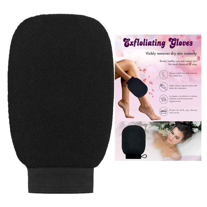 Exfoliating Glove for Body & Face - Dead Skin Remover & Deep Scrubbing Mitt - Spa Quality Exfoliation at Home - Perfect for Shower, Bath & Skincare Routine