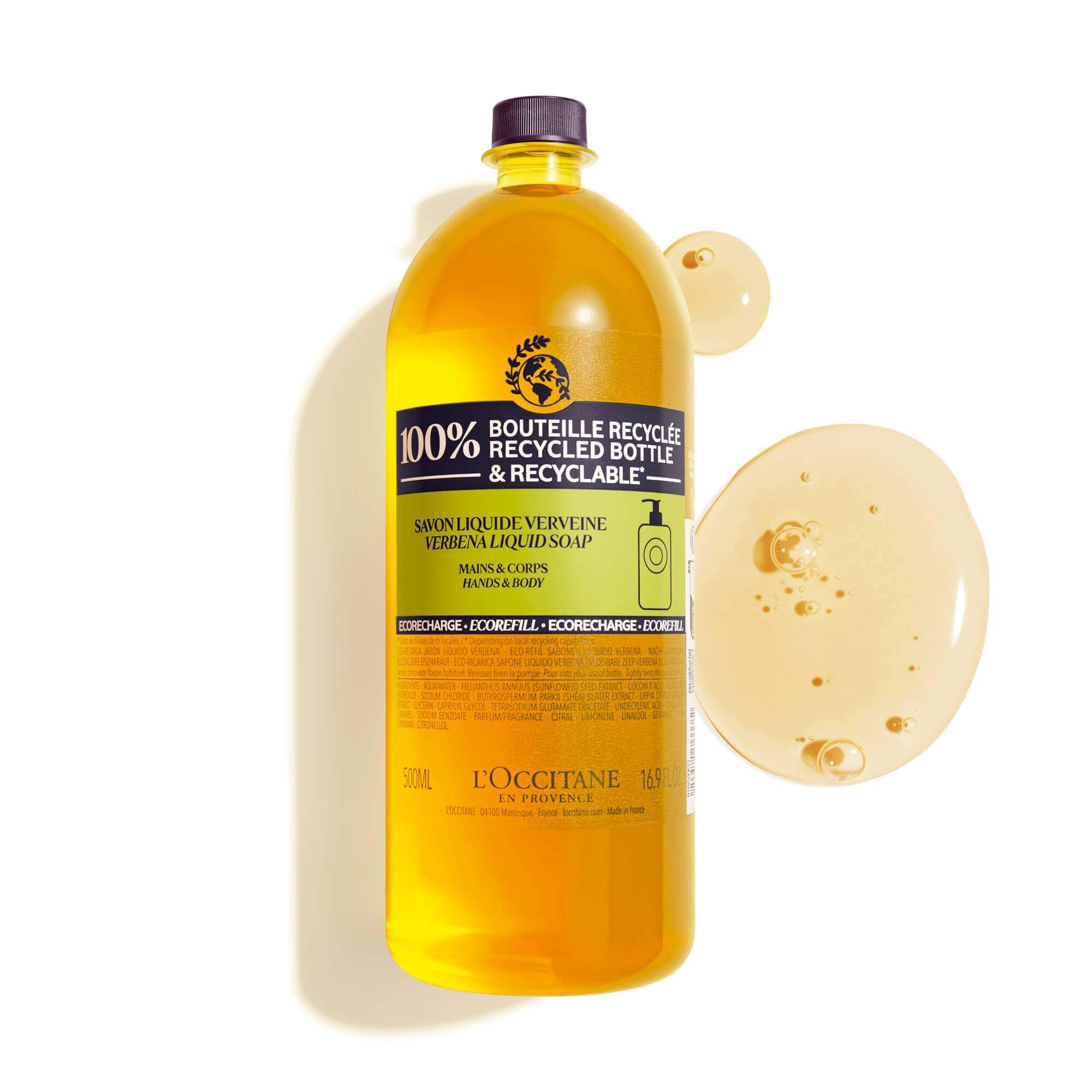 L'OCCITANE Shea Verbena Hand & Body Liquid Soap - Moisturizing & Refreshing for Dry Skin | Perfect for Daily Shower & Hand Wash