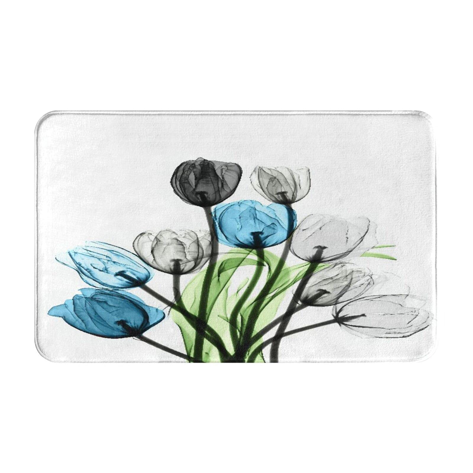 Non-Slip Bathroom Rug with Colorful Tulip Floral Design - Ultra Soft, Water Absorbent Shower Mat for Bathroom, Tub & Shower - Perfect for Bathroom Decor and Wet Floor Safety