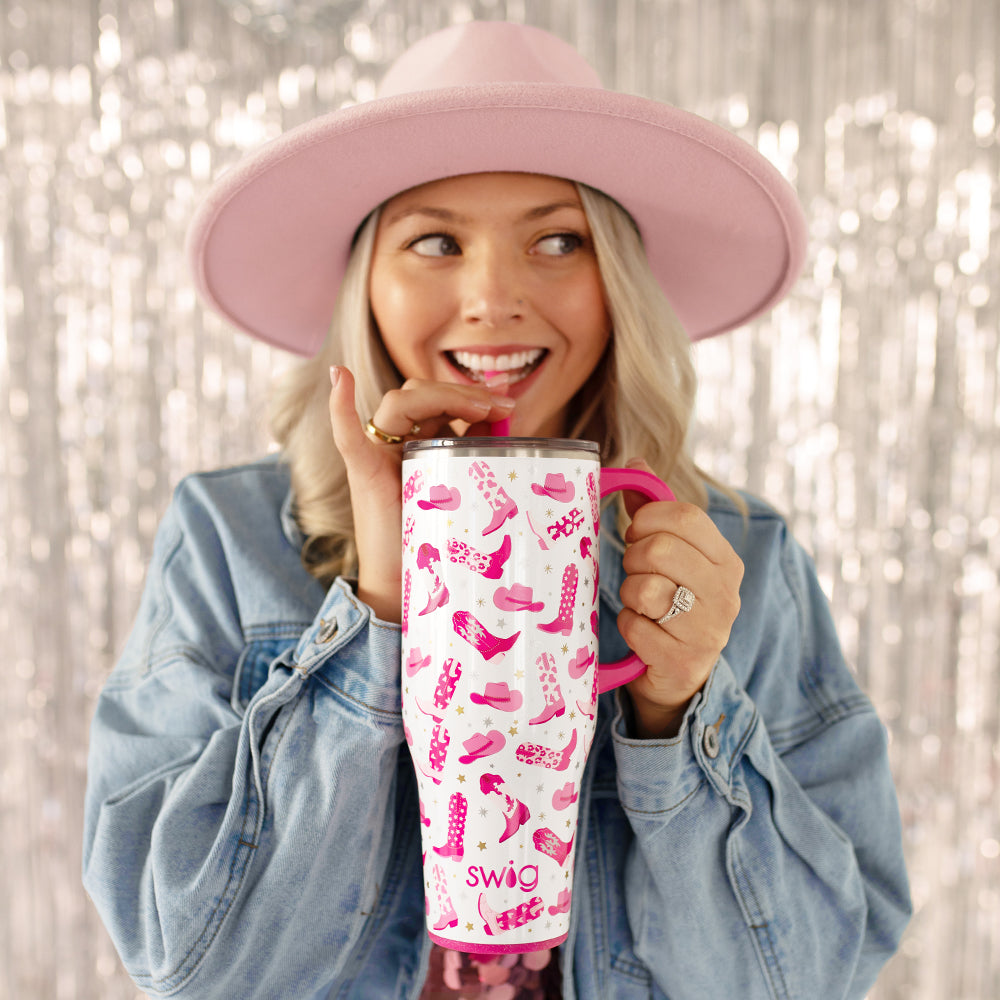 Let's Go Girls Mega Mug 40oz - Large Insulated Tumbler with Lid & Straw - Perfect for Coffee, Tea & Cold Drinks - Great for Office, Gym & Outdoor Activities